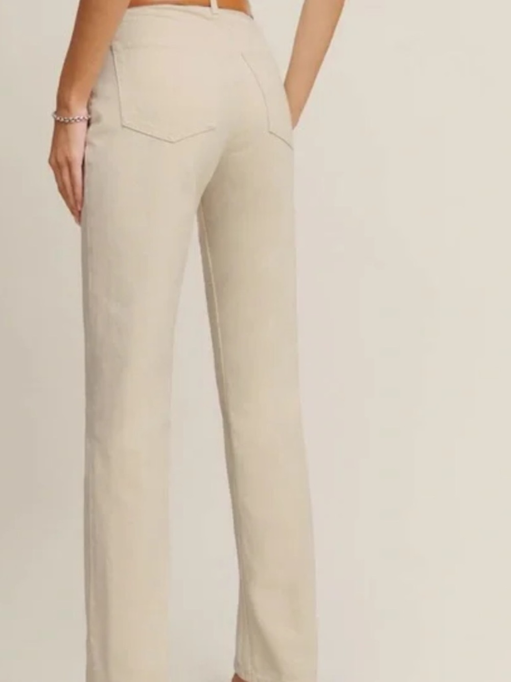 Reformation High-Rise Straight Jeans in Beige Off White - Picture 2 of 14